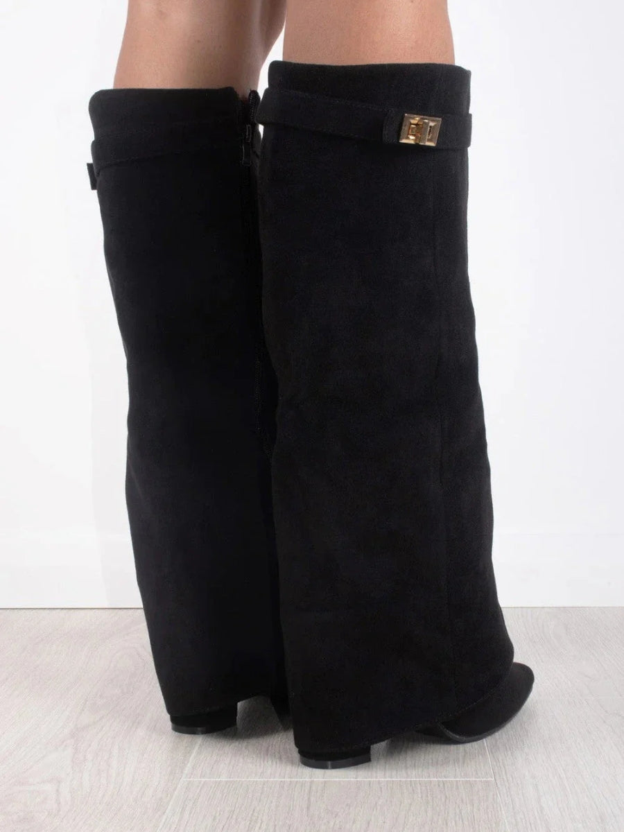 EleganceStep Kniehoog Laarzen – Stijlvolle Comfortabele Blokhak voor Dames