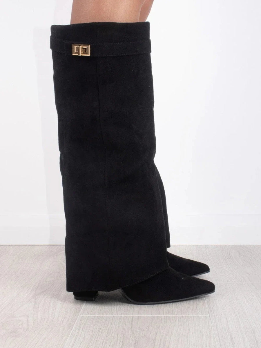 EleganceStep Kniehoog Laarzen – Stijlvolle Comfortabele Blokhak voor Dames