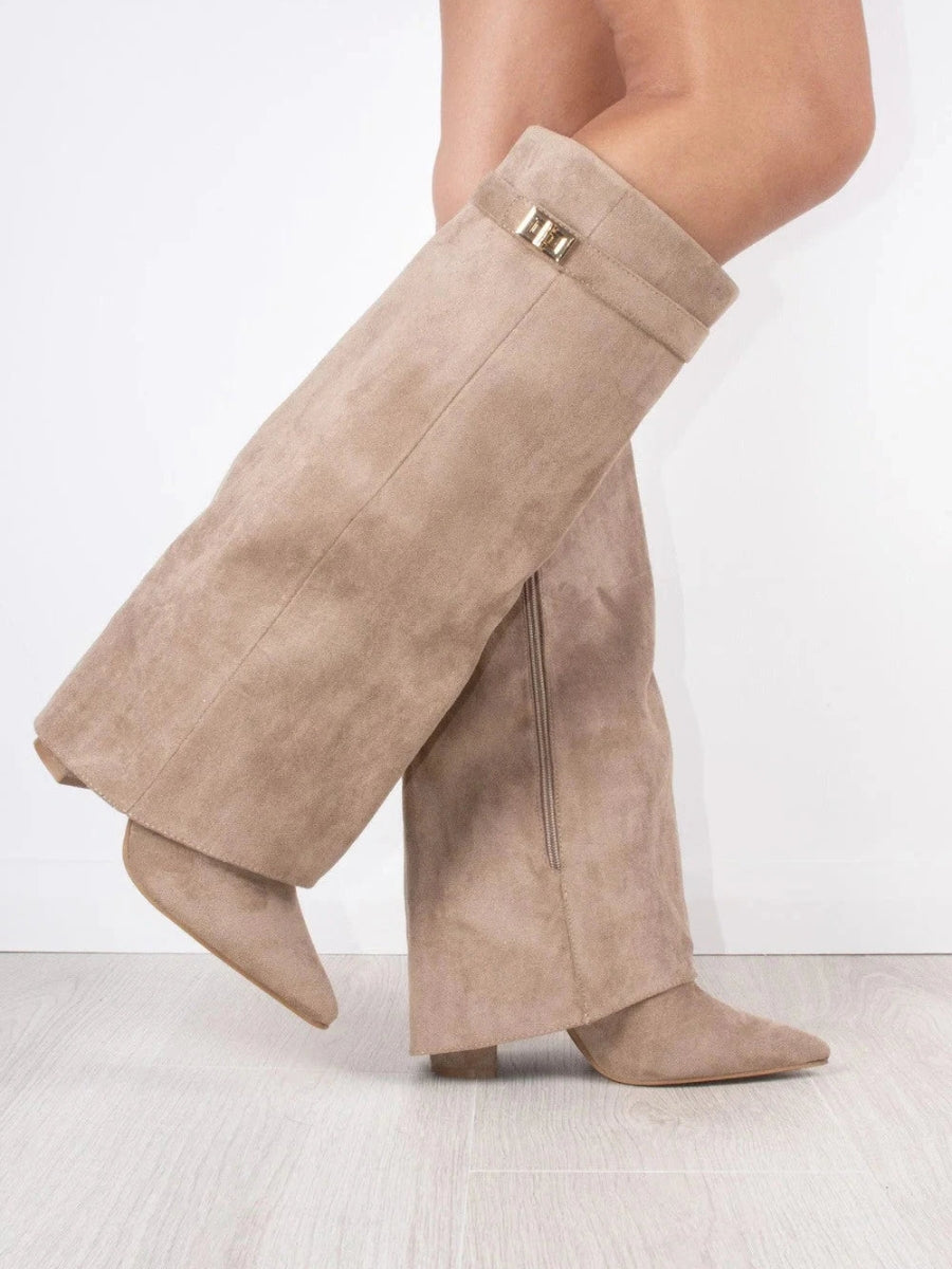 EleganceStep Kniehoog Laarzen – Stijlvolle Comfortabele Blokhak voor Dames