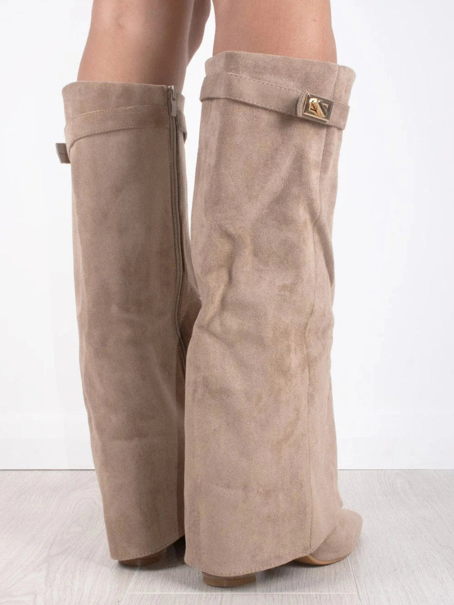 EleganceStep Kniehoog Laarzen – Stijlvolle Comfortabele Blokhak voor Dames