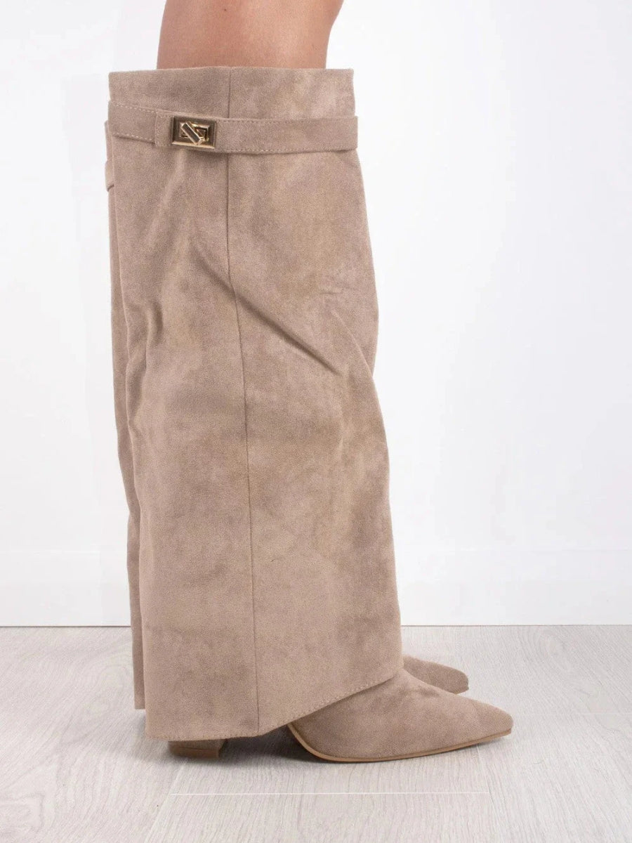 EleganceStep Kniehoog Laarzen – Stijlvolle Comfortabele Blokhak voor Dames