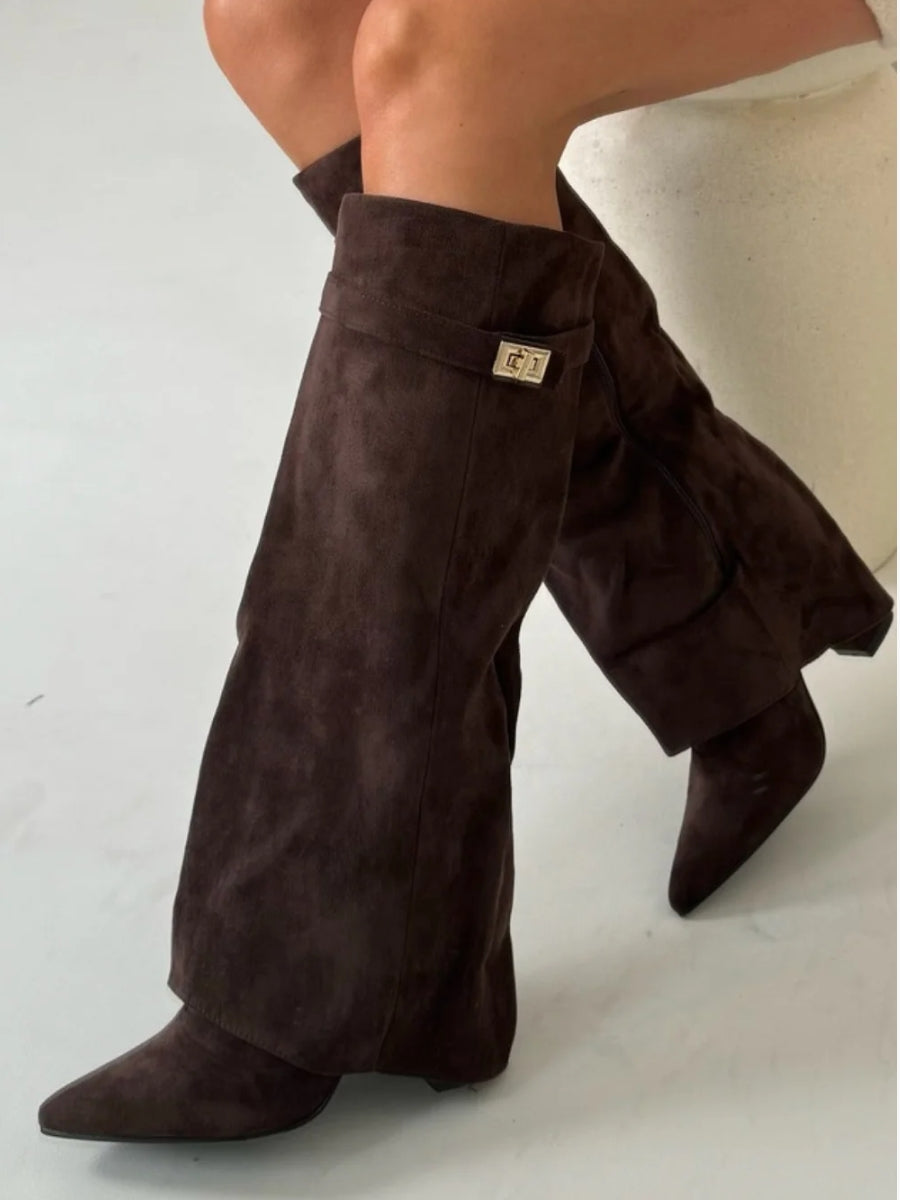 EleganceStep Kniehoog Laarzen – Stijlvolle Comfortabele Blokhak voor Dames