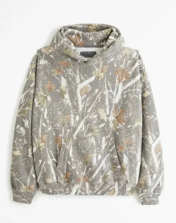 Dames Hoodie met 3D Ahornblad Camouflage Design