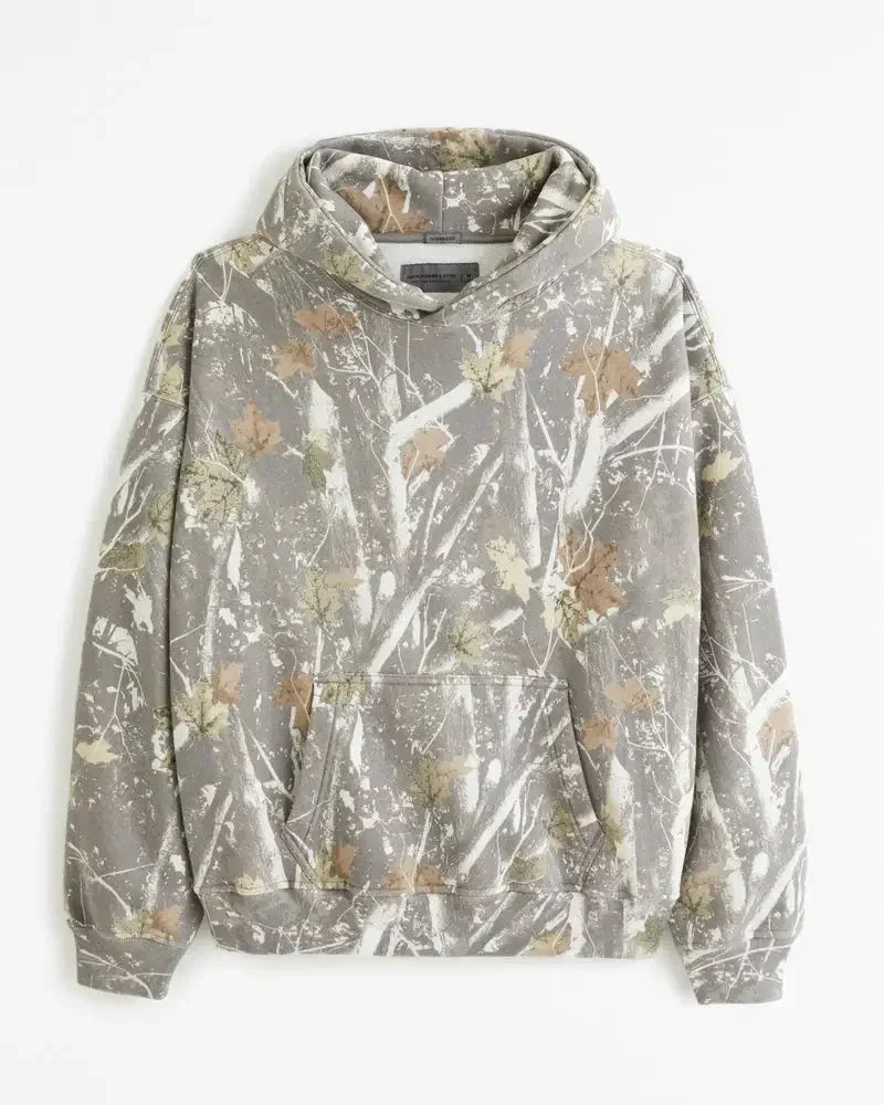 Dames Hoodie met 3D Ahornblad Camouflage Design