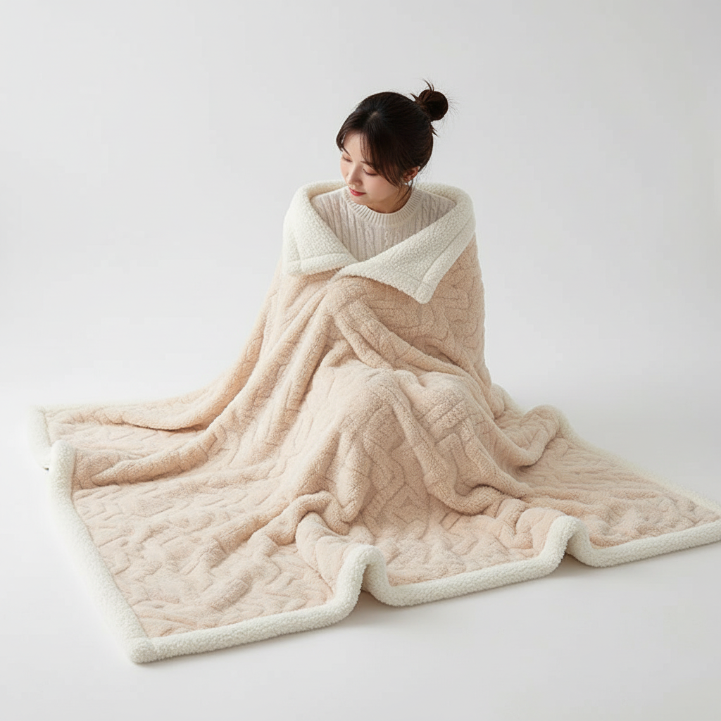 WarmThuis Winterdeken – Luxe Lamswollen Fleece Deken met Dubbelzijdig Ontwerp