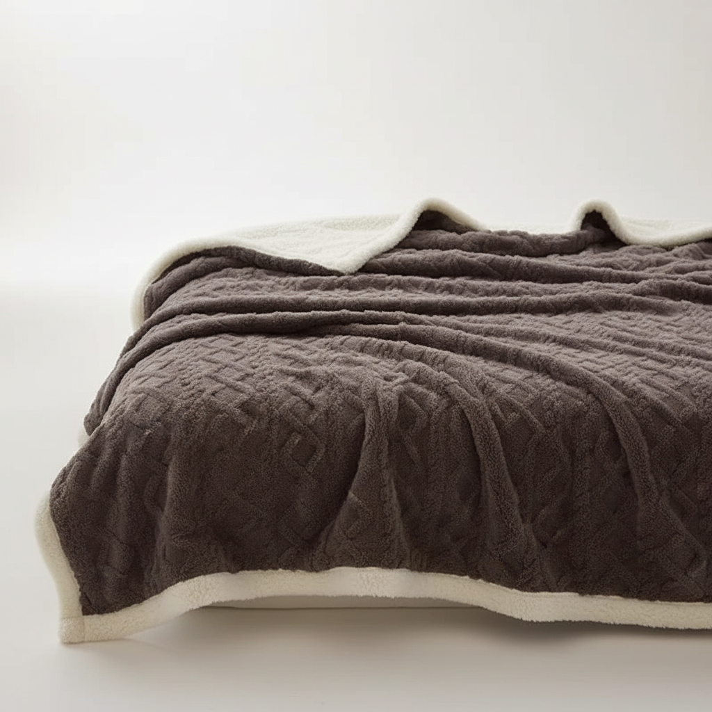 WarmThuis Winterdeken – Luxe Lamswollen Fleece Deken met Dubbelzijdig Ontwerp