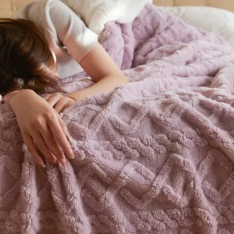 WarmThuis Winterdeken – Luxe Lamswollen Fleece Deken met Dubbelzijdig Ontwerp
