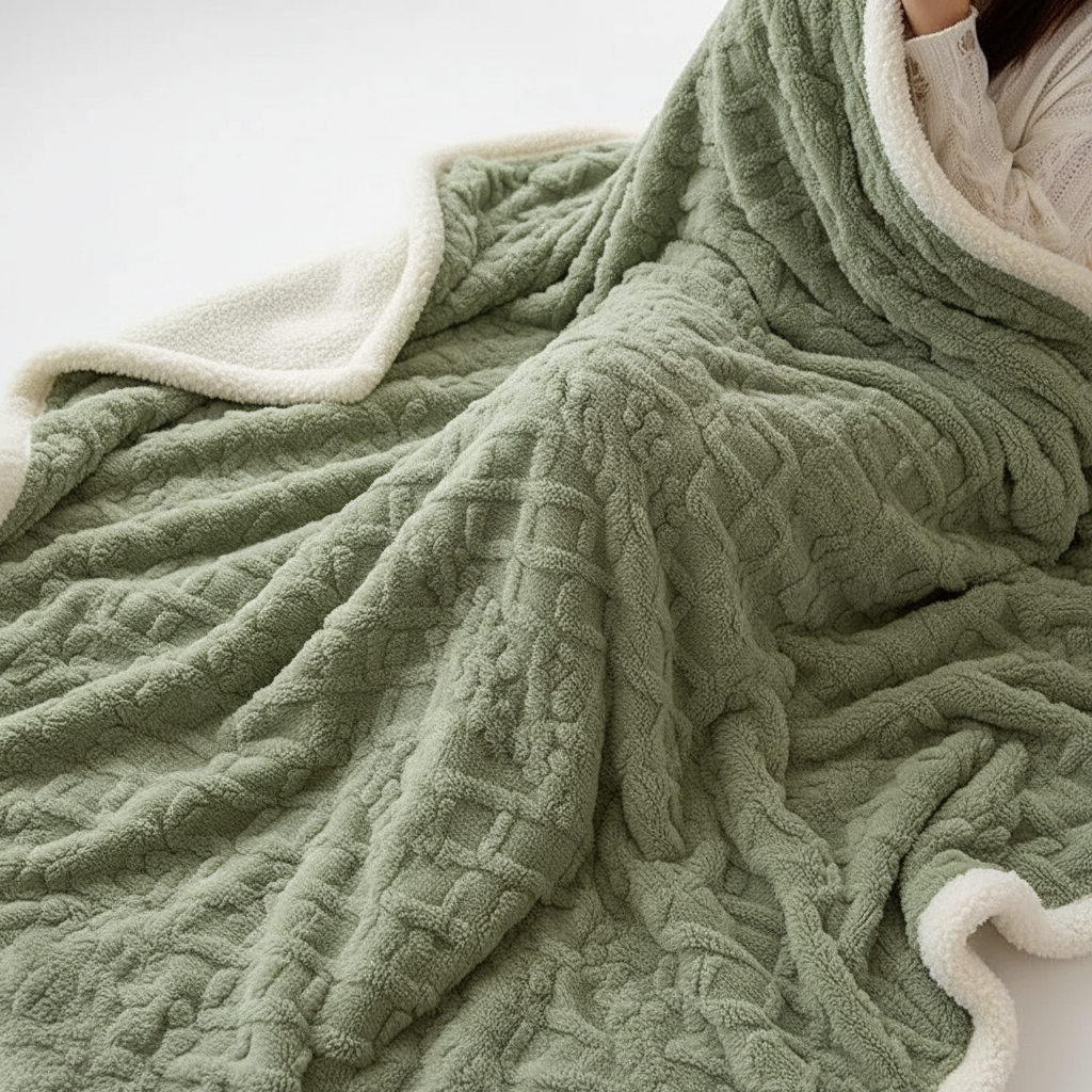WarmThuis Winterdeken – Luxe Lamswollen Fleece Deken met Dubbelzijdig Ontwerp
