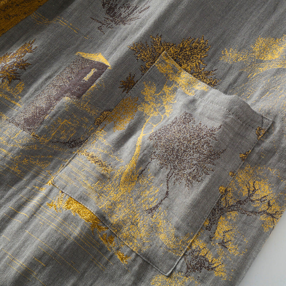 Zachte Katoenen Kimono Badjas – Unisex Retro Ontwerp