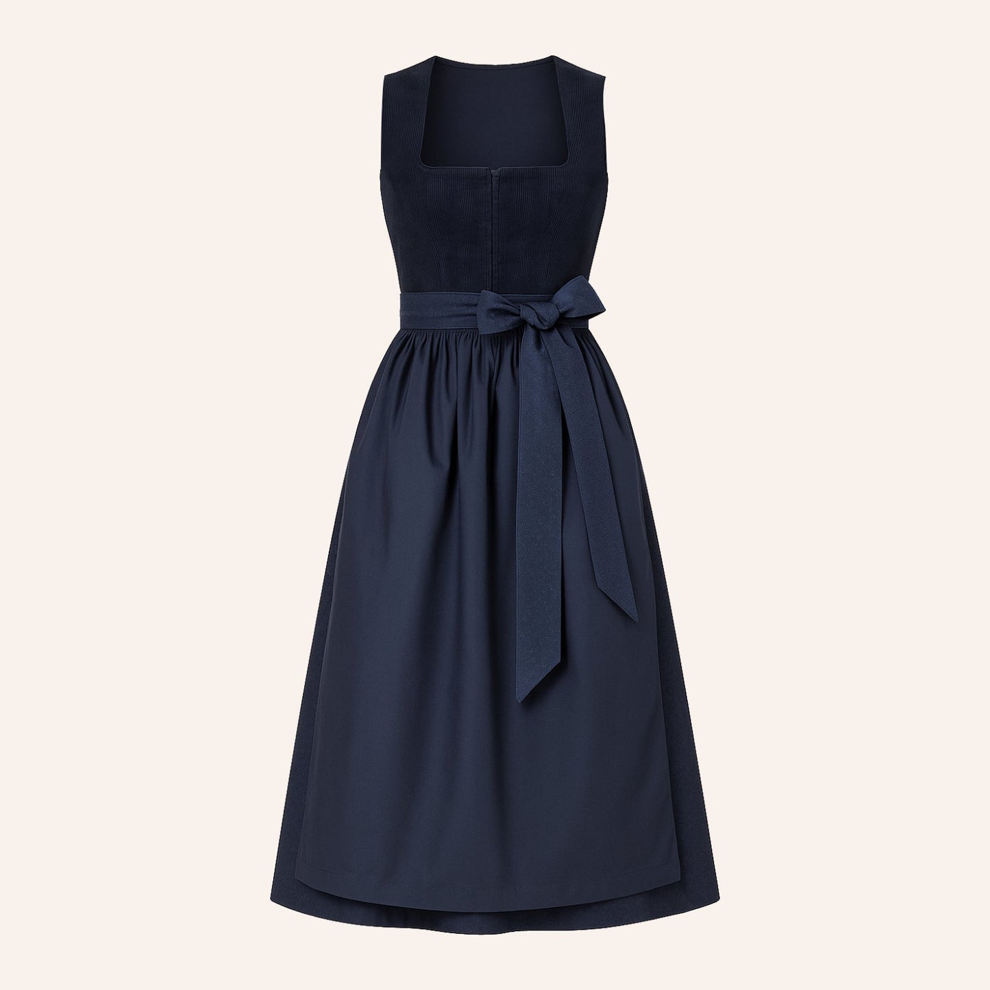 Dirndl Jurk Alpencharme – Marineblauwe Damesjurk met Schort voor Oktoberfest
