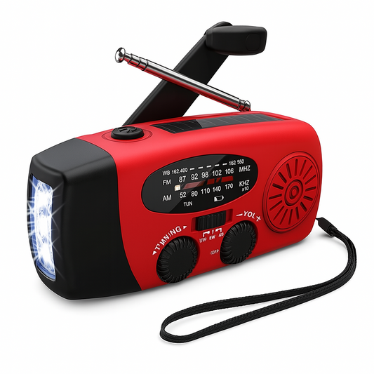 CrisisReady Handcrank Noodradio – AM/FM Radio met Powerbank, Zaklamp & USB-C Opladen