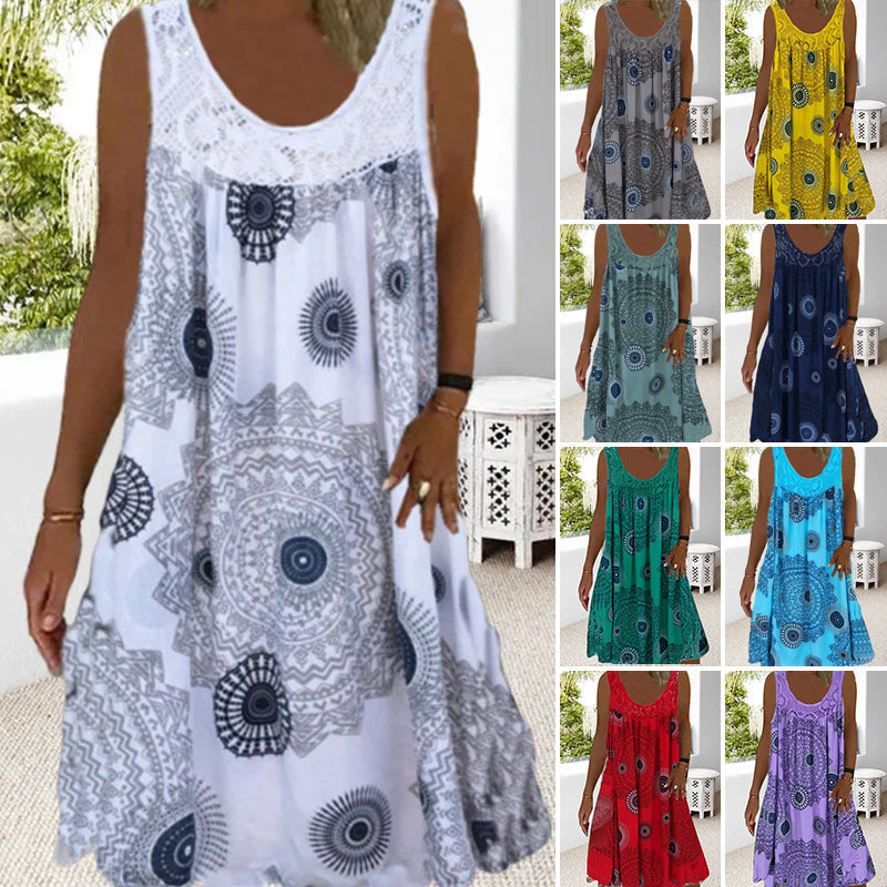 Zolanya mouwloze zomerjurk met kleurrijke print – Licht, elegant en veelzijdig
