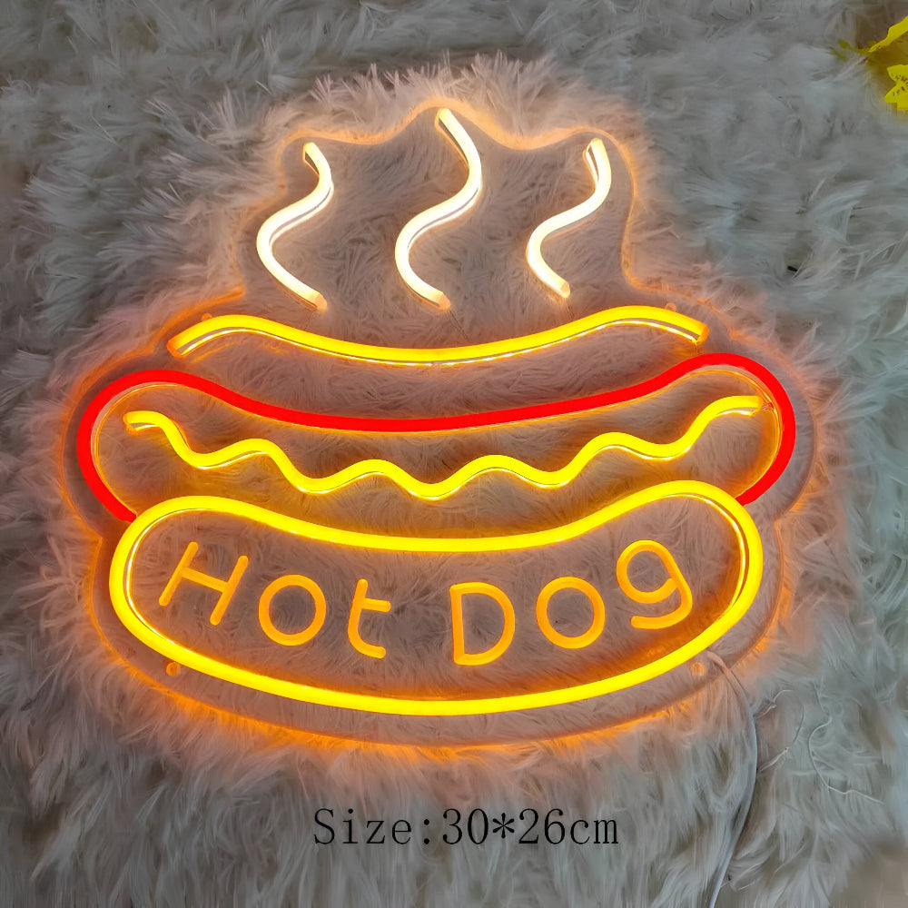 Fastfood LED Neonlamp – Kleurrijke Wanddecoratie met USB-aansluiting