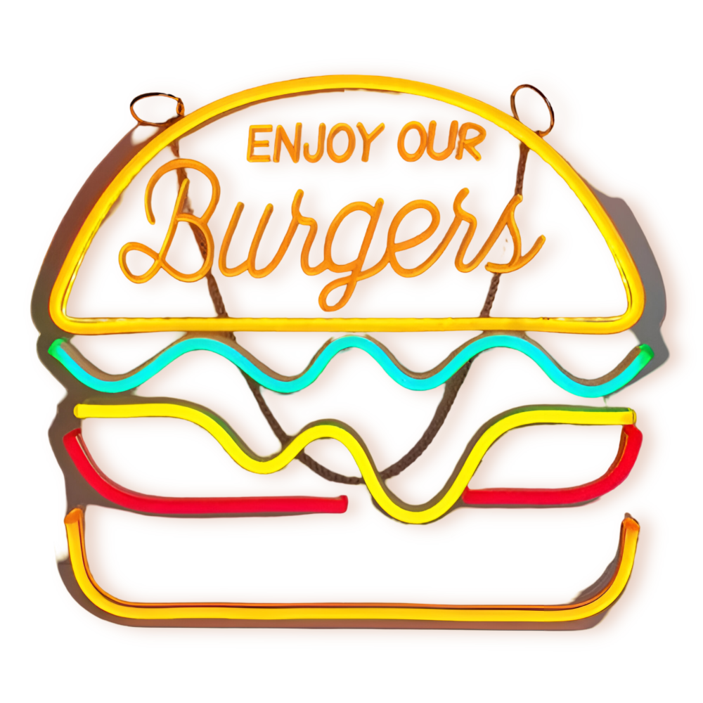Fastfood LED Neonlamp – Kleurrijke Wanddecoratie met USB-aansluiting