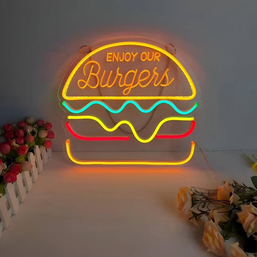 Fastfood LED Neonlamp – Kleurrijke Wanddecoratie met USB-aansluiting
