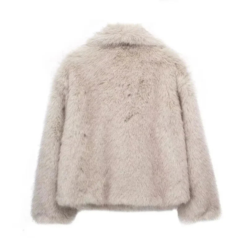 Faux bontjas | Kort | Faux bont | Pluizige faux bontjas | Winterjas voor vrouwen