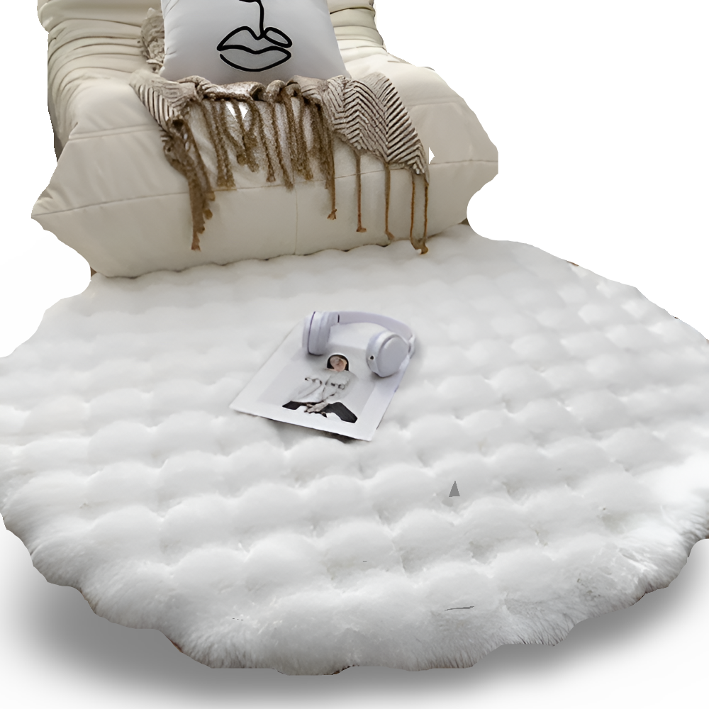 Ronde Fluweelzachte Antislip Vloermat – Gezellige Fleece Woondecoratie