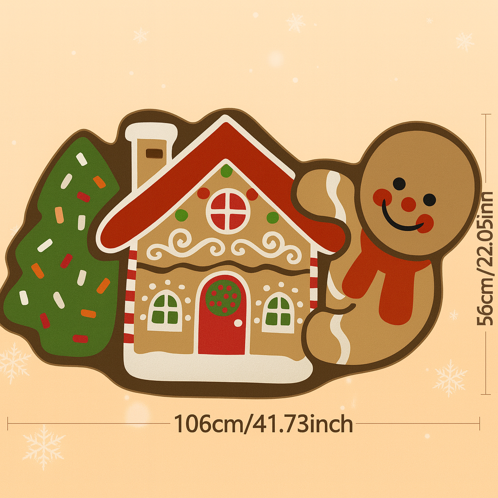 Frostholm Peperkoek Kersttapijt – Gezellig Antislip Vloerkleed voor Feestelijke Sfeer