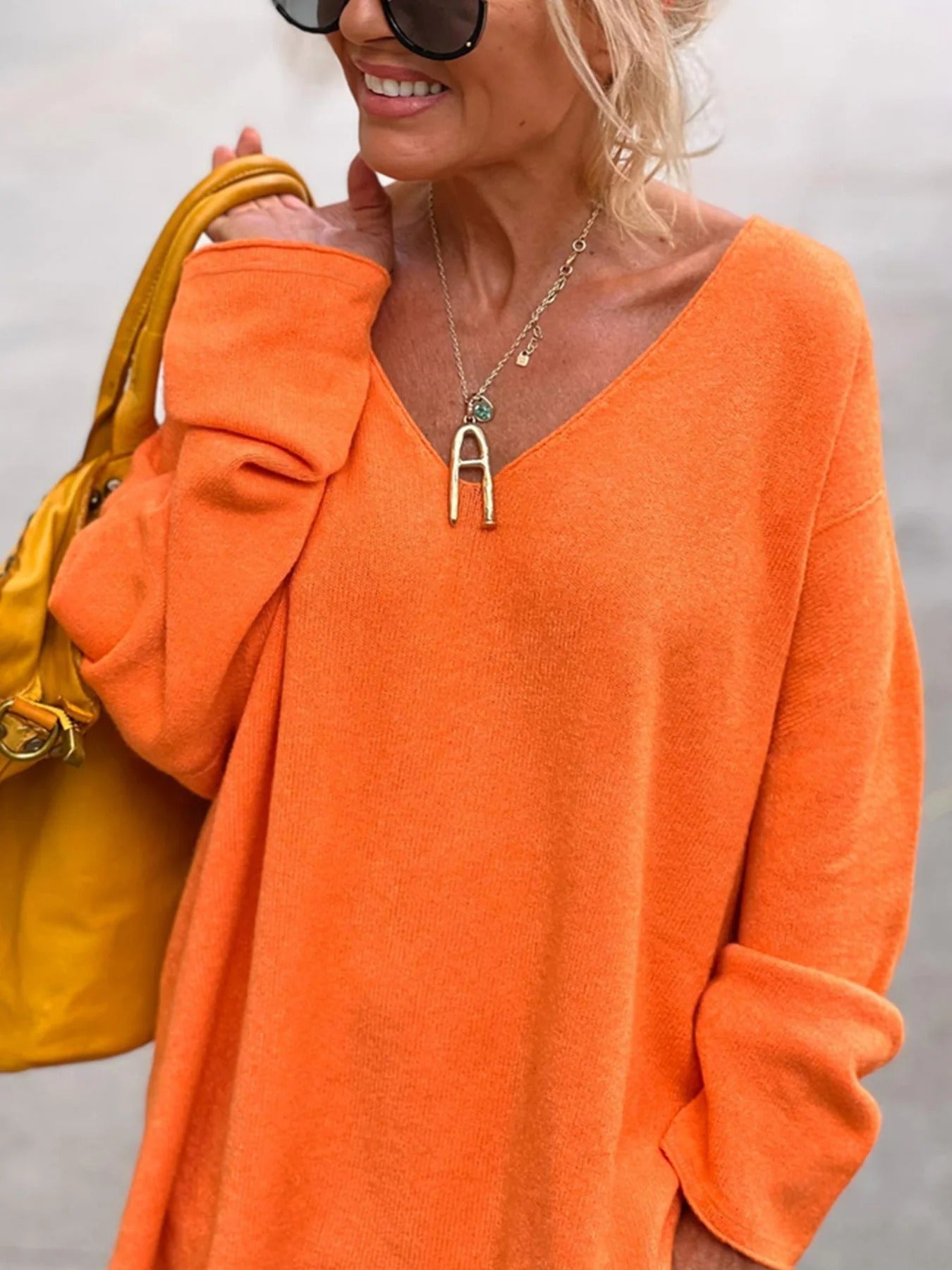 Gebreide V-hals trui voor dames | Koningsdag 2025