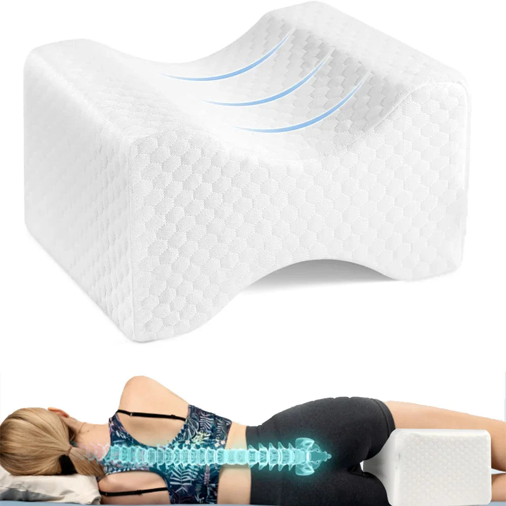 SleepEase Geheugenfoam Kniekussen - Orthopedisch, Zijslapers, 60x25cm