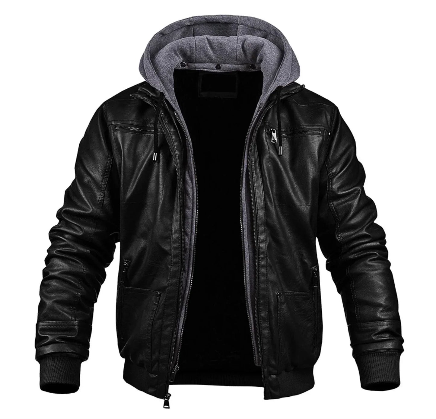 Geremy - Stijlvolle Premium Leren Winterjas met Capuchon