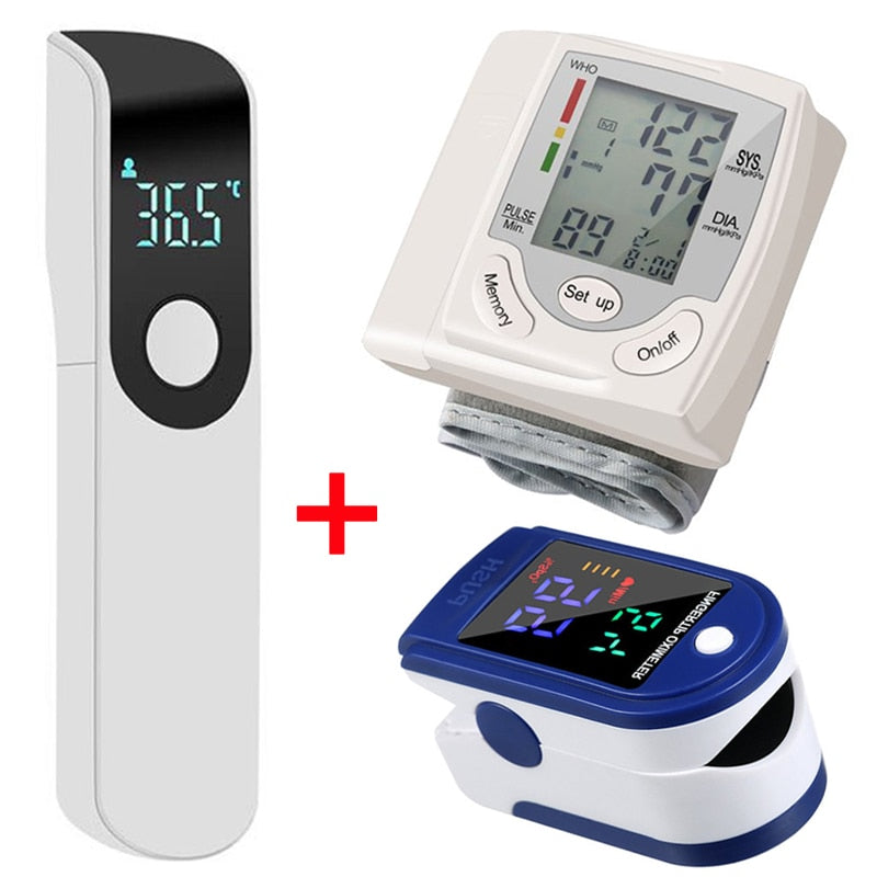 Gezondheidskit: Bloeddrukmeter, Puls-Oxymeter, Voorhoofdthermometer