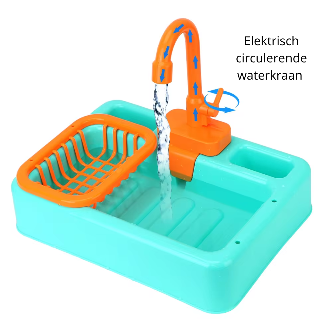 RYNX Educatieve Keukenwas Speelset met Werkende Kraan – Voor Kinderen vanaf 3 jaar
