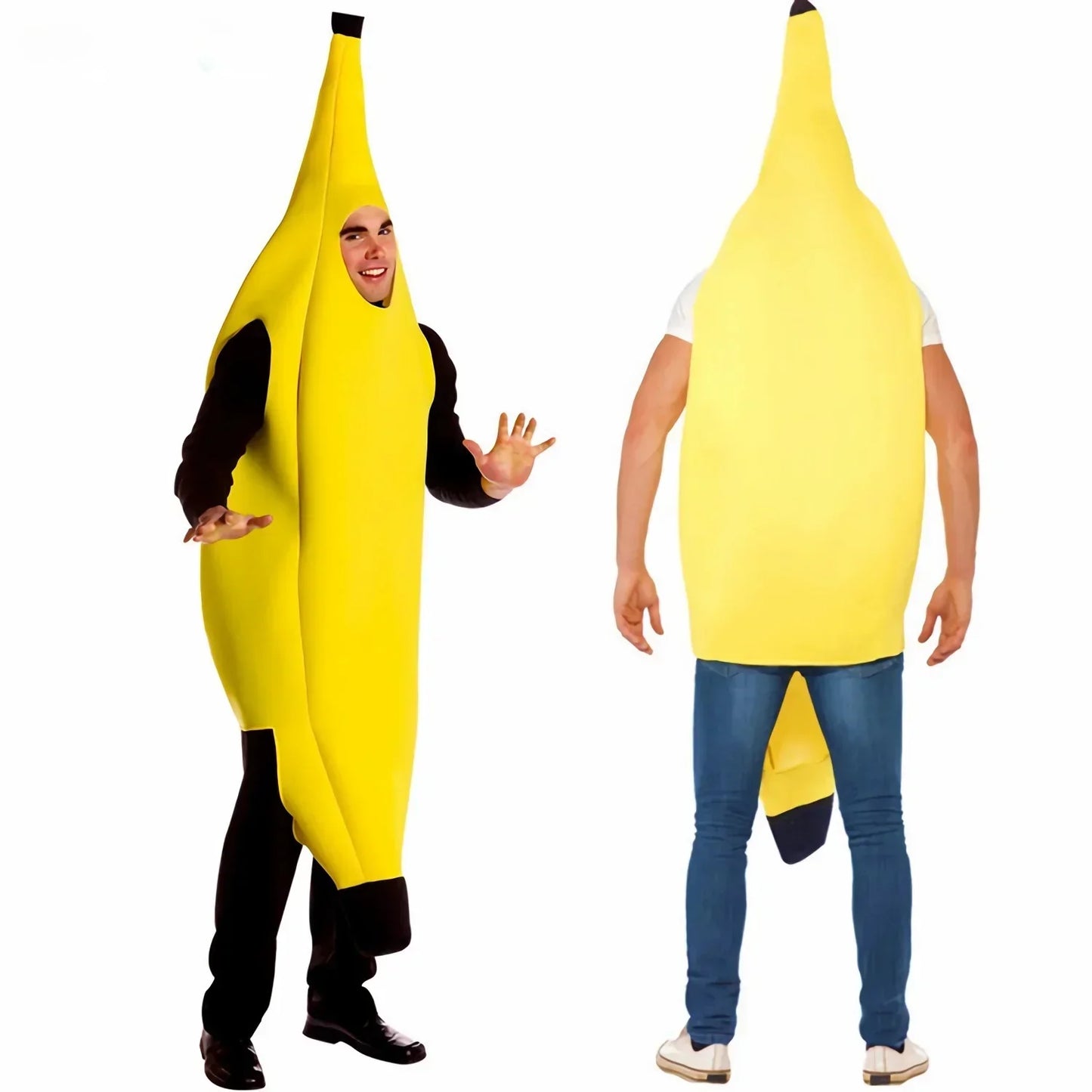 Geel Bananenkostuum voor Heren – Grappig Outfit voor Carnaval, Halloween & Themafeesten