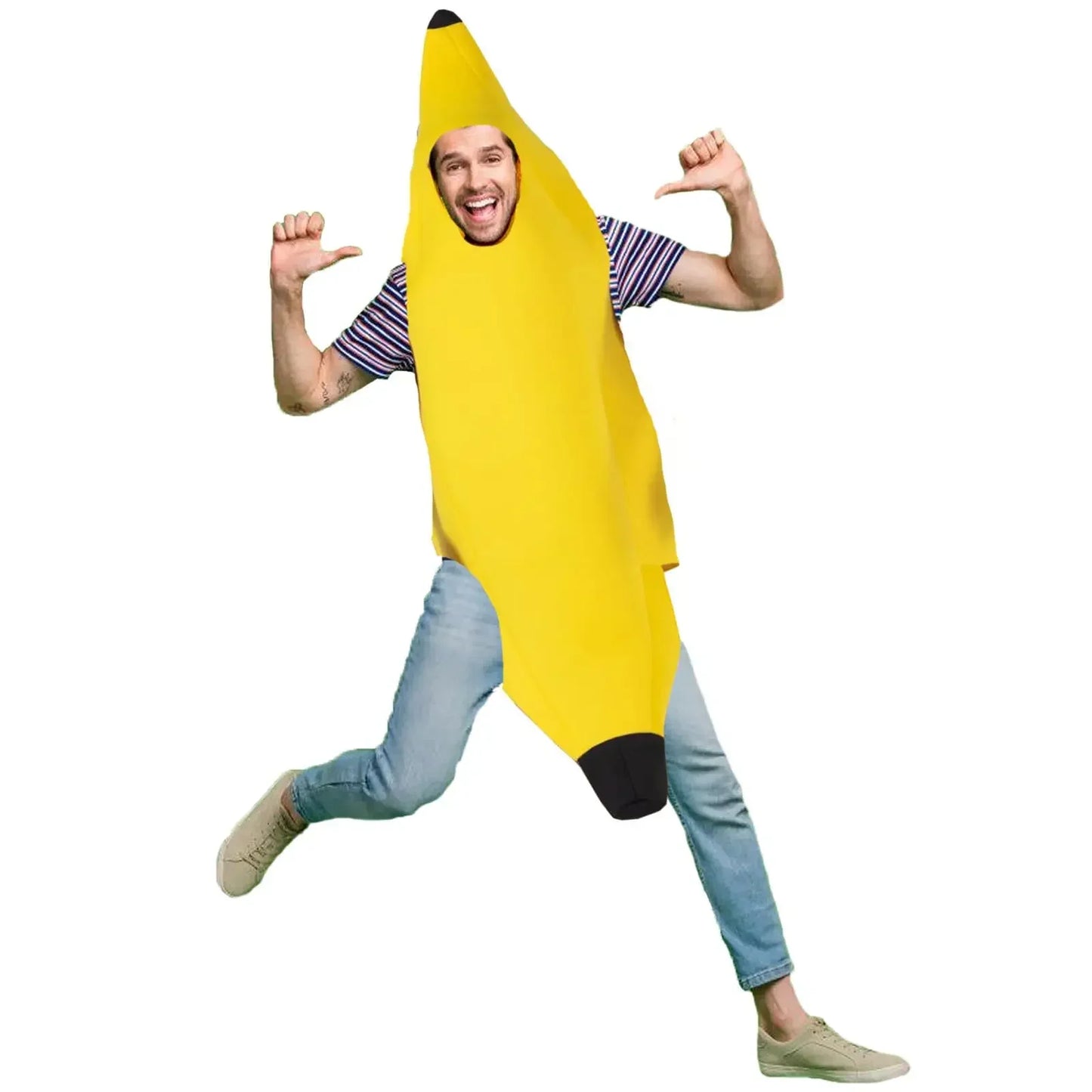 Geel Bananenkostuum voor Heren – Grappig Outfit voor Carnaval, Halloween & Themafeesten