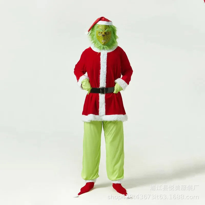 Grinch Kerstmis Kostuum - Compleet met Accessoires voor een Feestelijke Uitstraling
