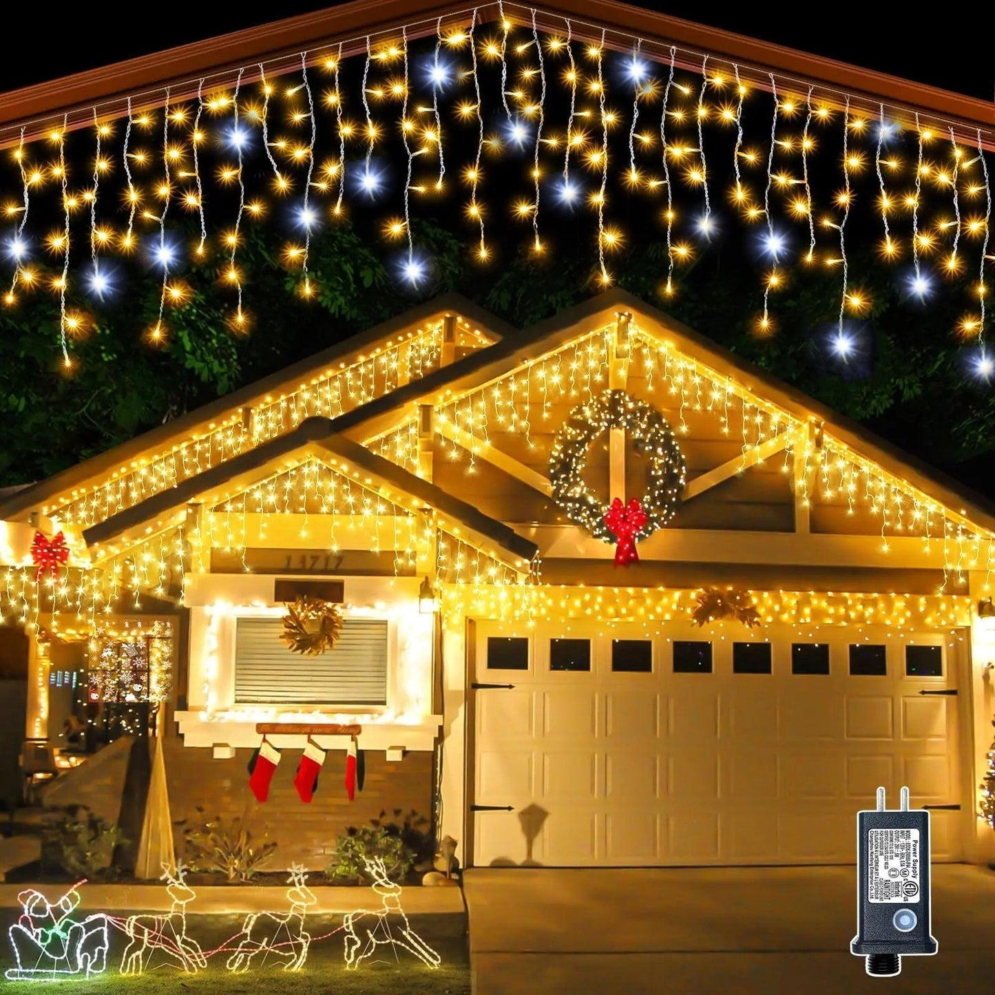 WinterGlow Lichtgordijn – Warmwit Weerbestendig LED Kerstgordijn