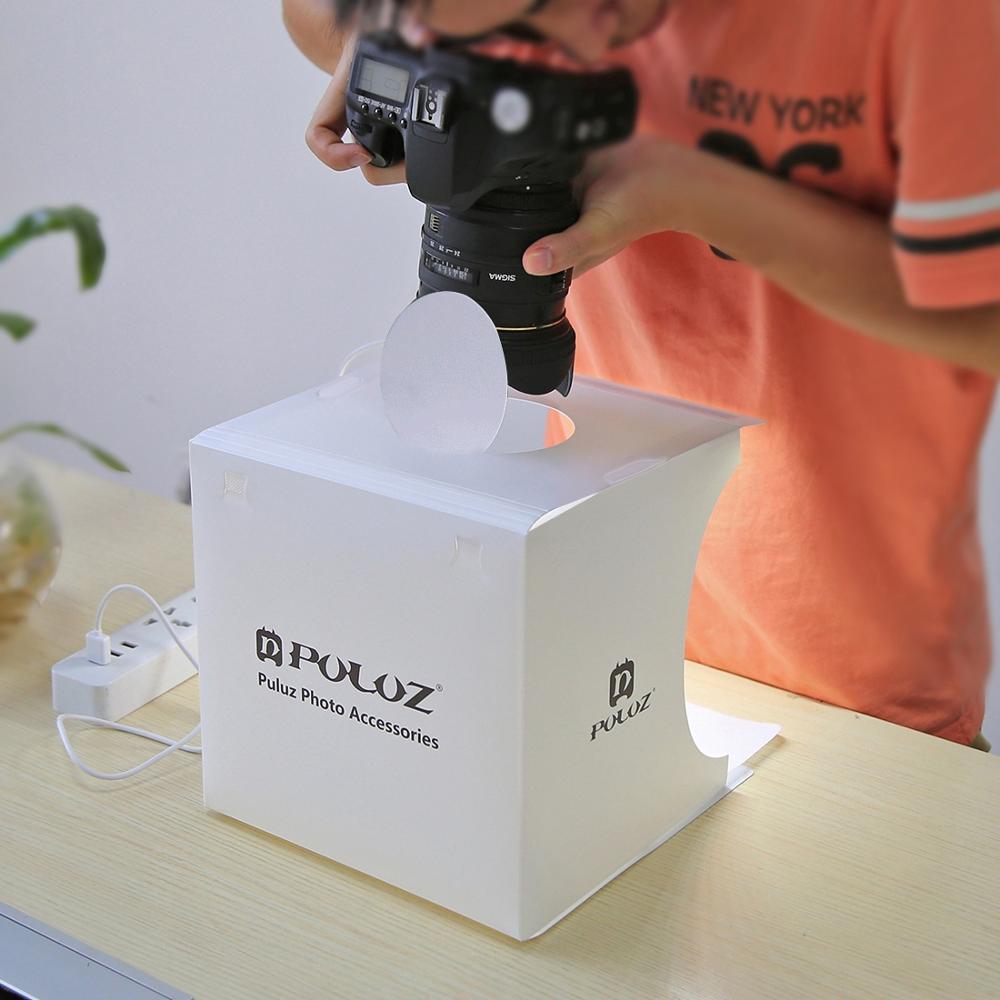 Mini Fotostudio "LumiCube" met LED-verlichting en 6 achtergronden