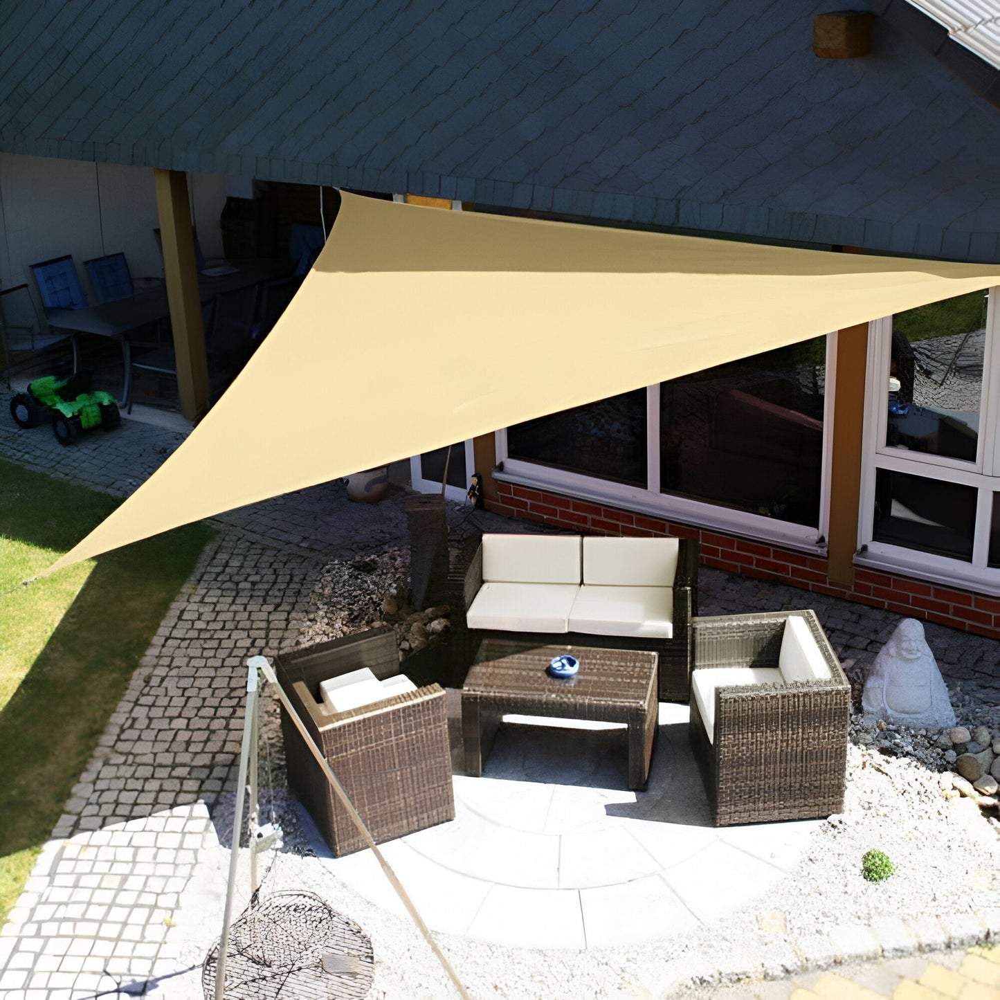 Waterafstotend Zonnescherm – UV-bescherming voor Balkon, Tuin of Terras (Driehoek of Vierkant)