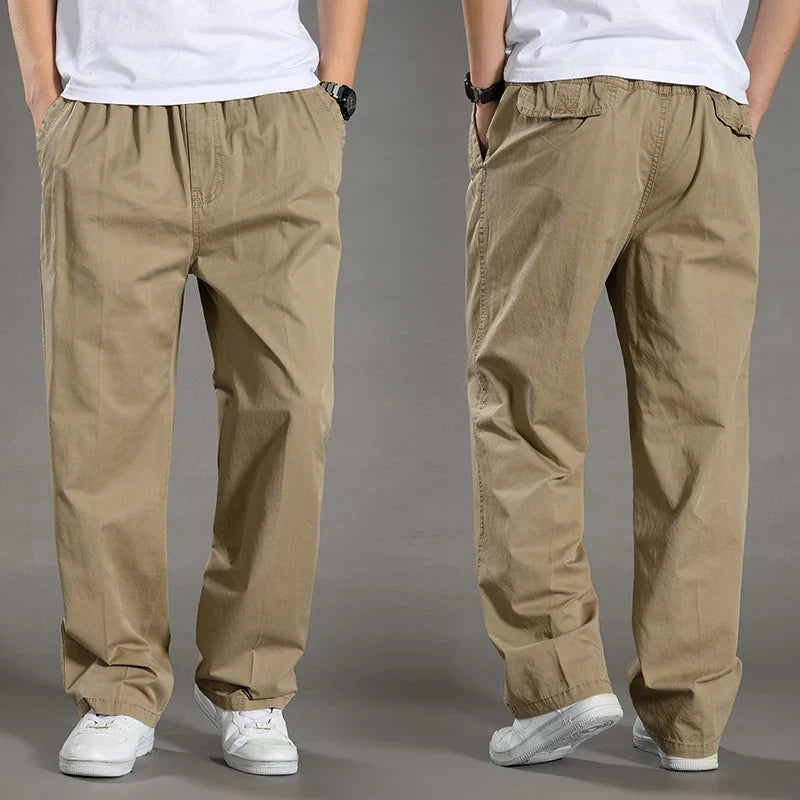 RelaxMove Herenbroek met Elastische Taille en Rechte Pijp
