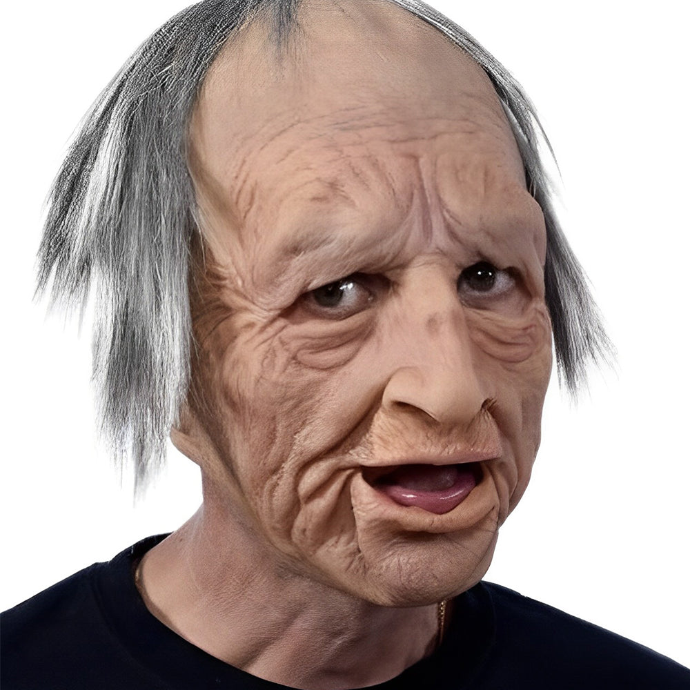 Realistisch Oud Man Masker β Halloween en Cosplay Latex Masker met Beweegbare Mond