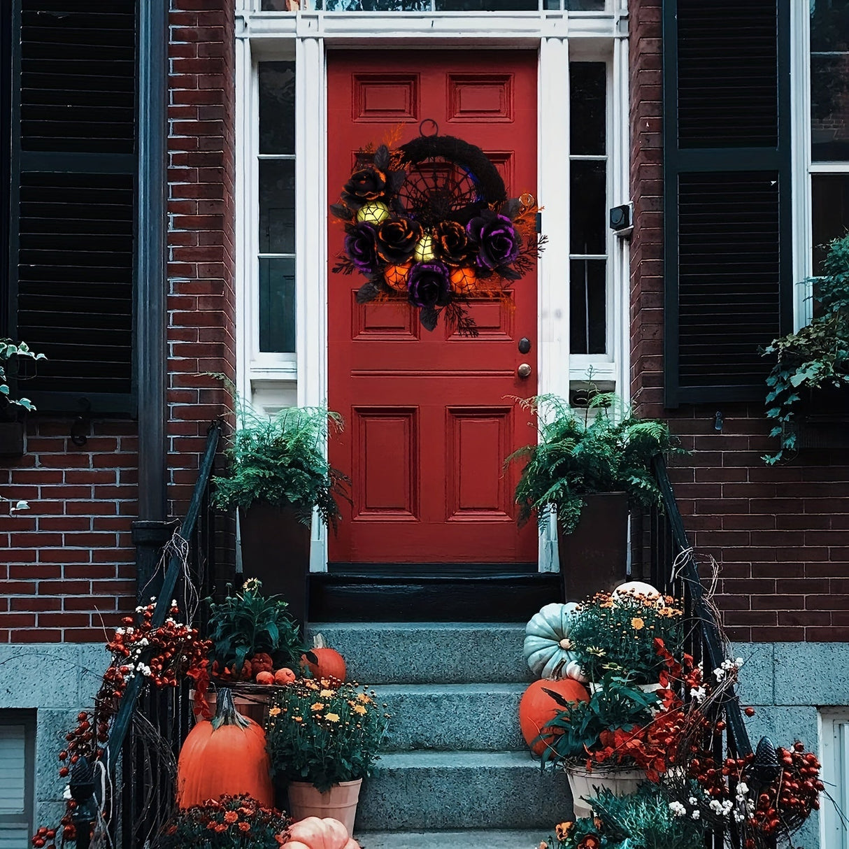 Spinrag Halloween Krans – Decoratieve Binnenkrans voor Deuren en Muren