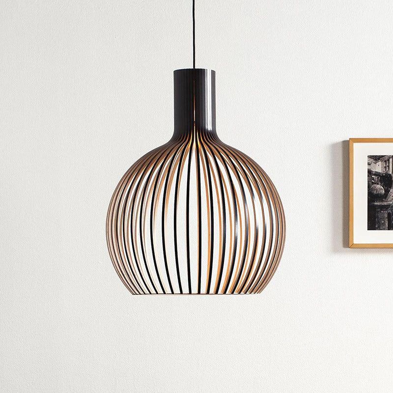 Handgemaakte Houten Hanglamp - Warm en Modern