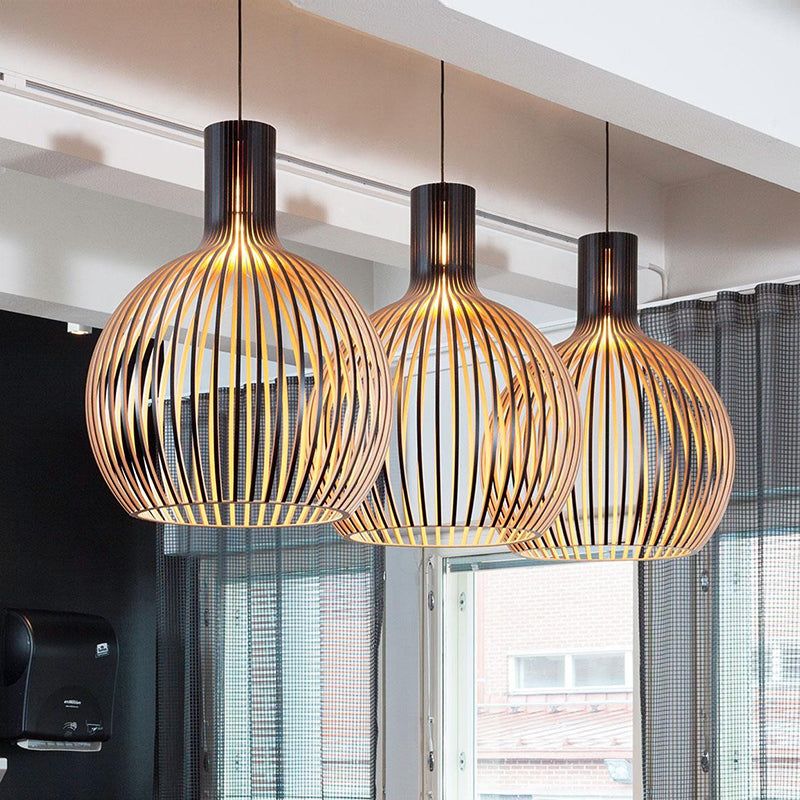 Handgemaakte Houten Hanglamp - Warm en Modern