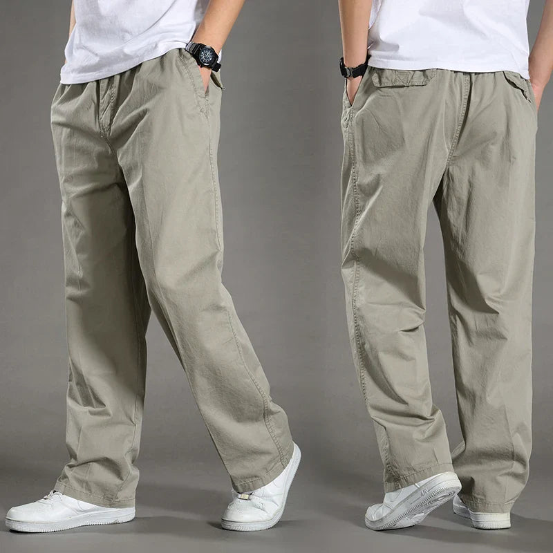 RelaxMove Herenbroek met Elastische Taille en Rechte Pijp