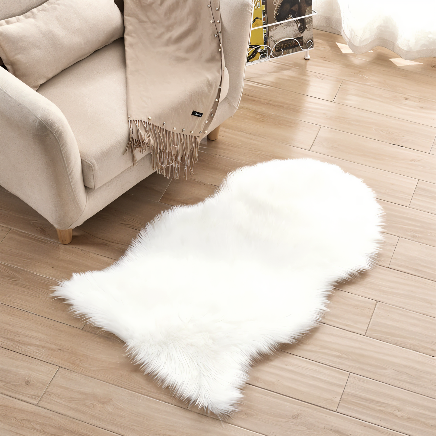 ShearLuxe Kunstbont Tapijt – Zacht Imitatie Schapenvacht voor Huisdecoratie
