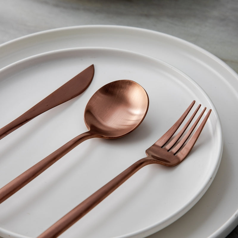 Minimalistisch Bestekset 20-Delig - RVS met Gouden Coating