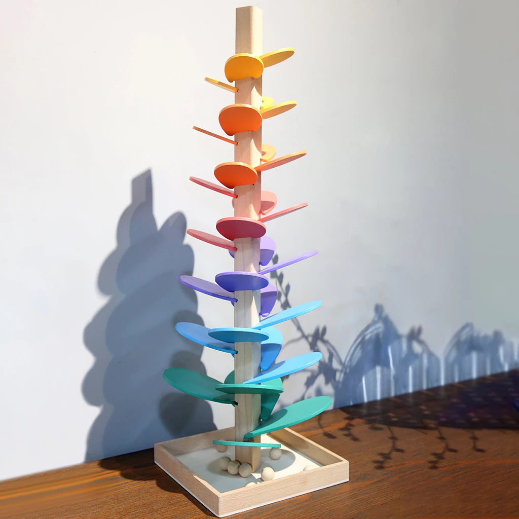 Regenklank Speeltoren – Educatieve Houten Knikkertoren voor Kinderen