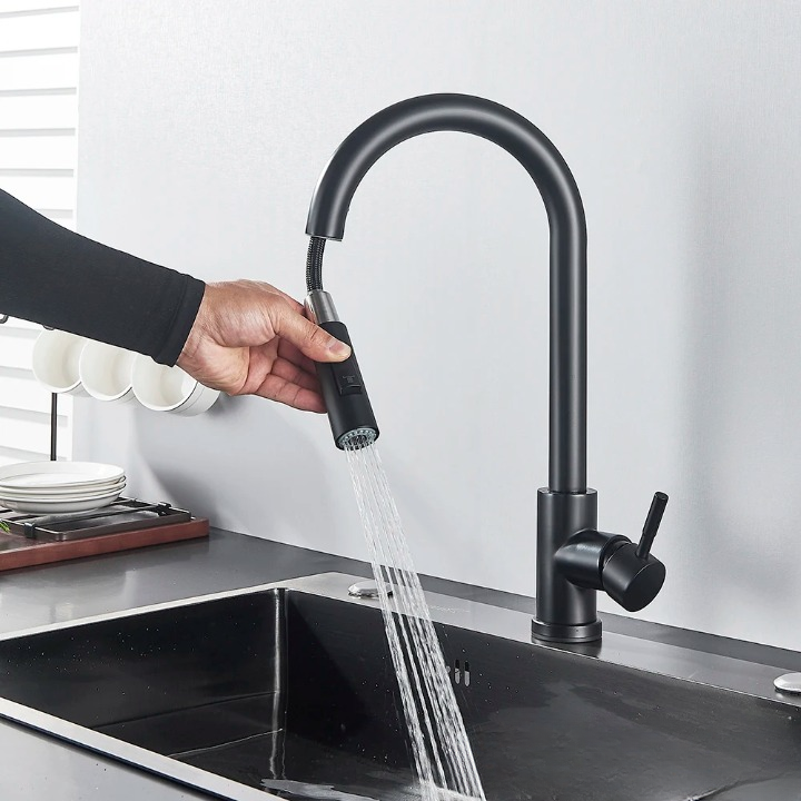 AquaTouch Sensor Keukenkraan – Uittrekbare Kraan met Geborsteld Nikkel & Slimme Bediening