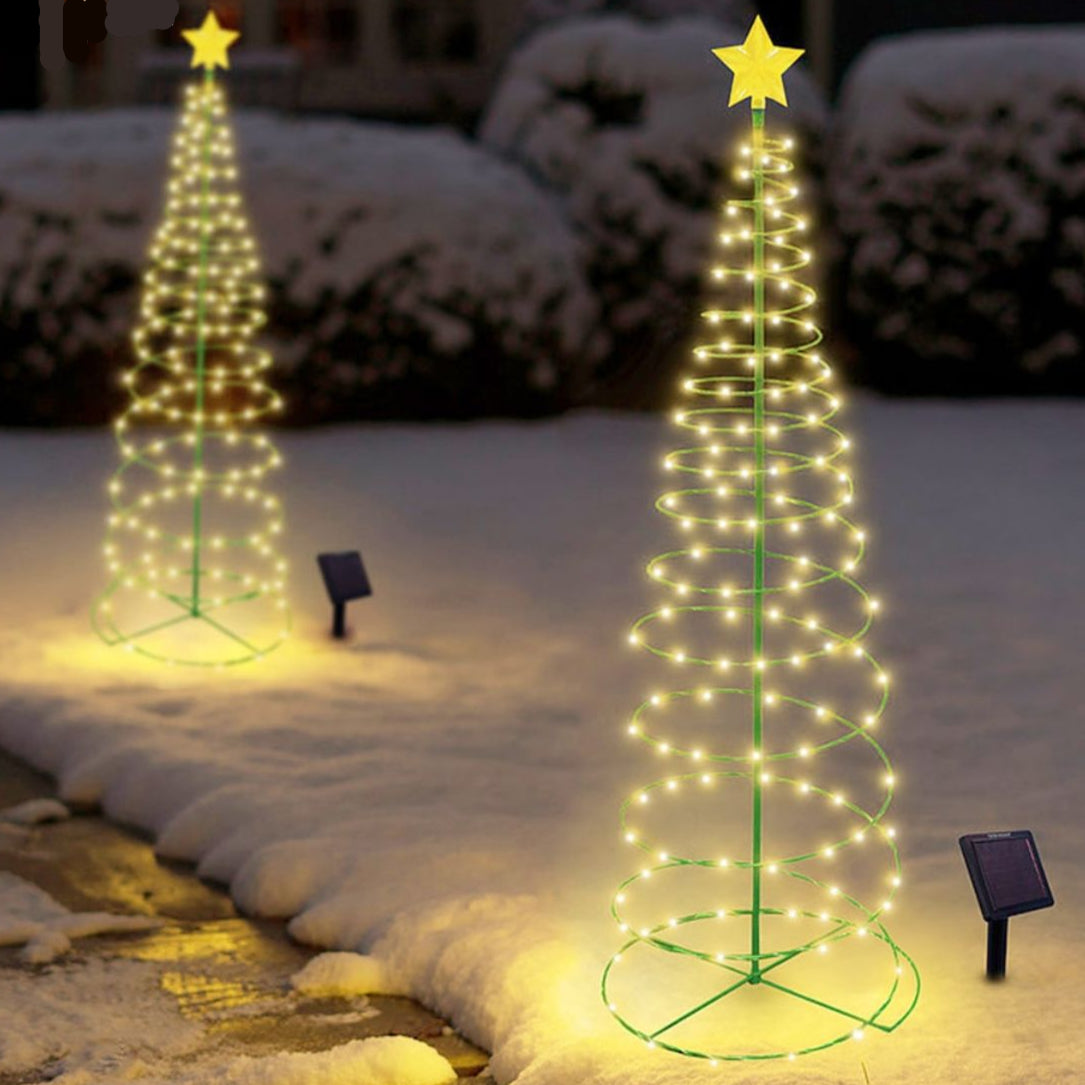 SolarGlow Kerstboom – Draadloze LED Buitenverlichting op Zonne-energie