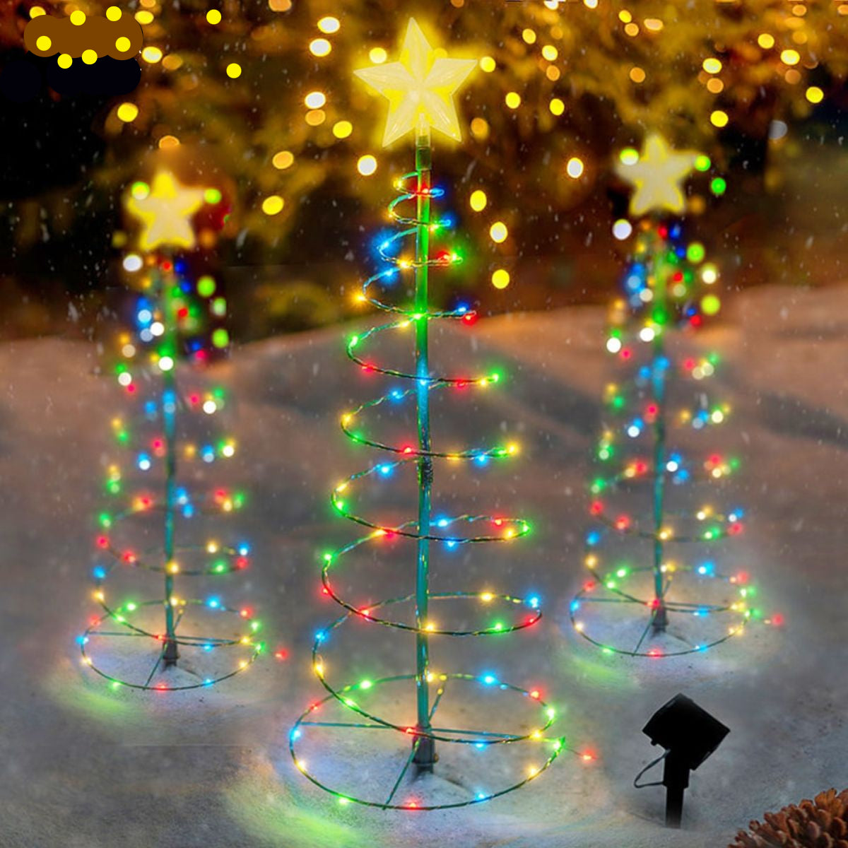 SolarGlow Kerstboom – Draadloze LED Buitenverlichting op Zonne-energie