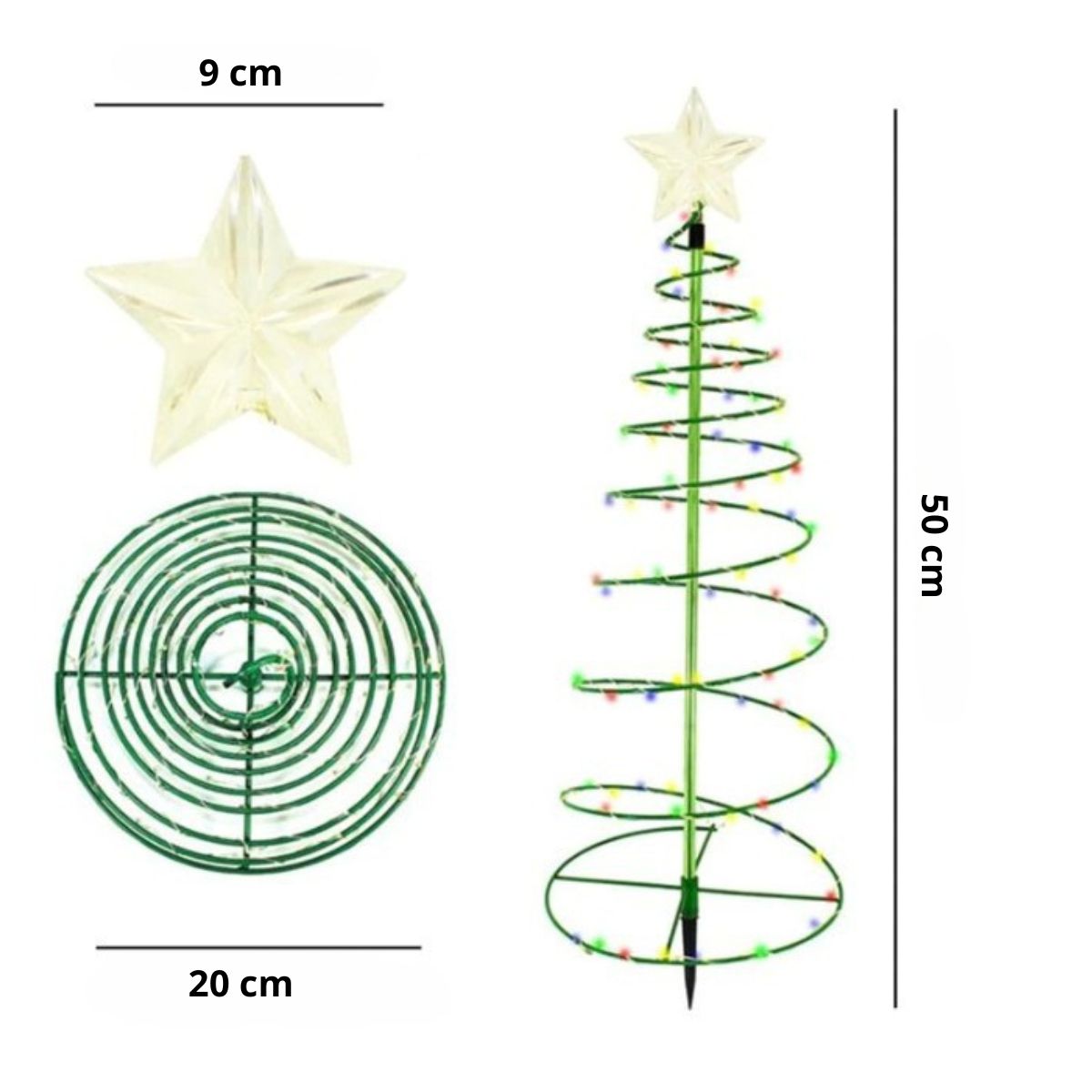 SolarGlow Kerstboom – Draadloze LED Buitenverlichting op Zonne-energie