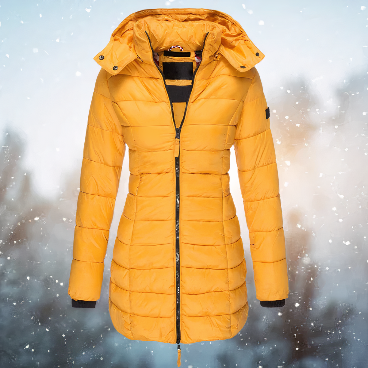 Warme Dames Winterjas met Capuchon – Middellange Comfortabele Jas voor Koude Dagen