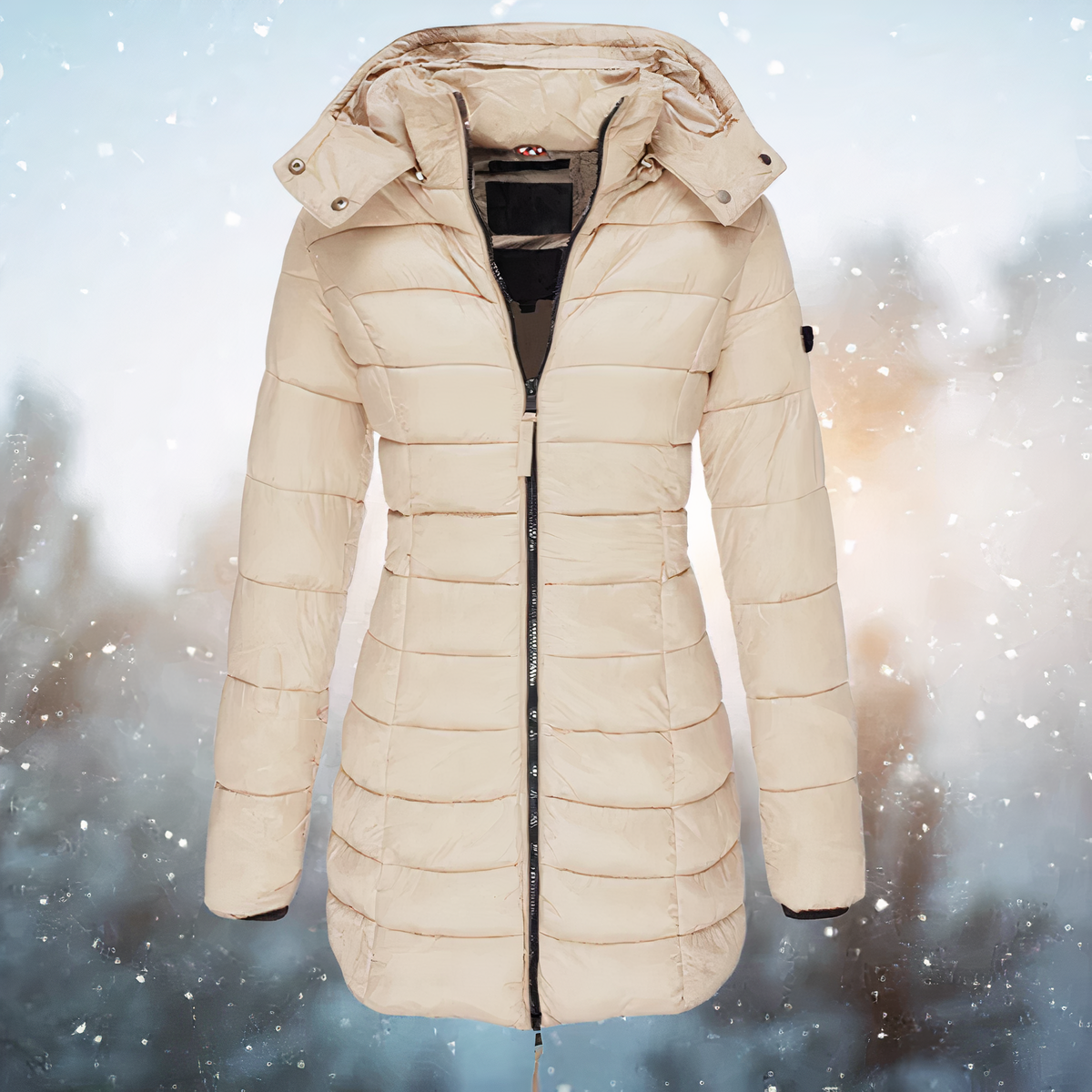 Warme Dames Winterjas met Capuchon – Middellange Comfortabele Jas voor Koude Dagen