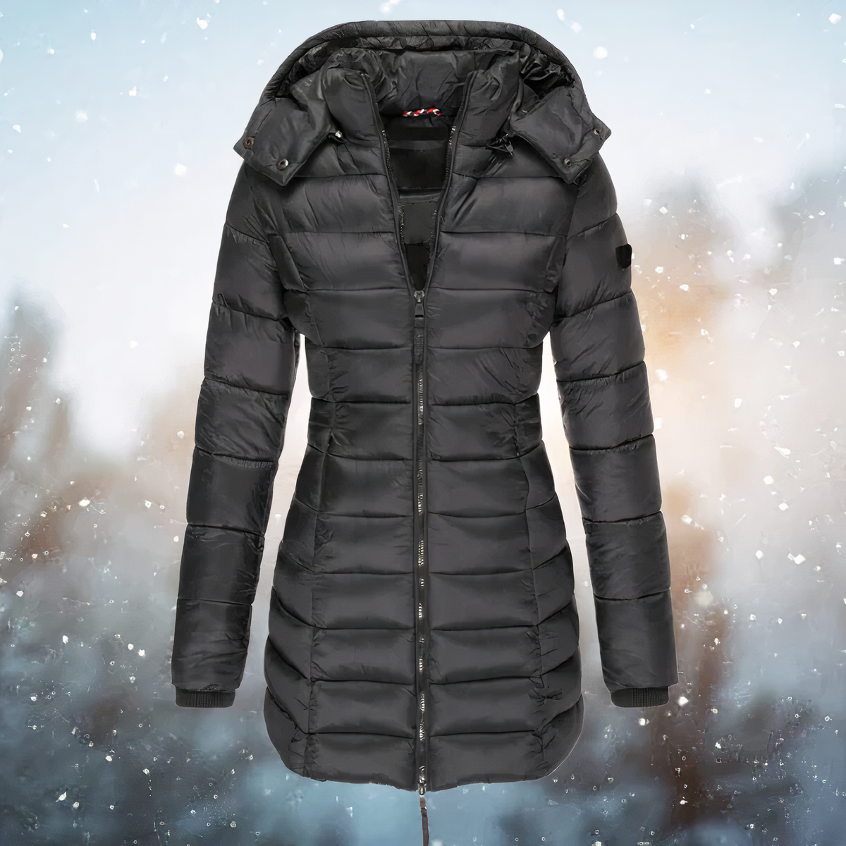 Warme Dames Winterjas met Capuchon – Middellange Comfortabele Jas voor Koude Dagen