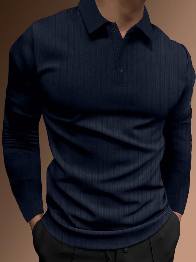 Herenpolo FlexRib – Slim Fit Polo met Lange Mouwen en Stretchcomfort